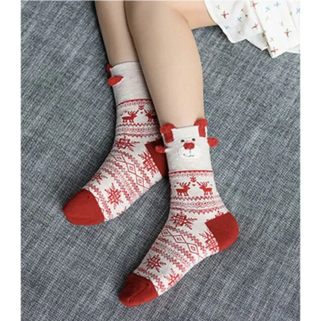 Santa Clause Deer Socks