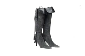 Sergio Rossi - Grey Knee High Boot - IT 38 Sergio Rossi - Grey Knee High Boot - IT 38
