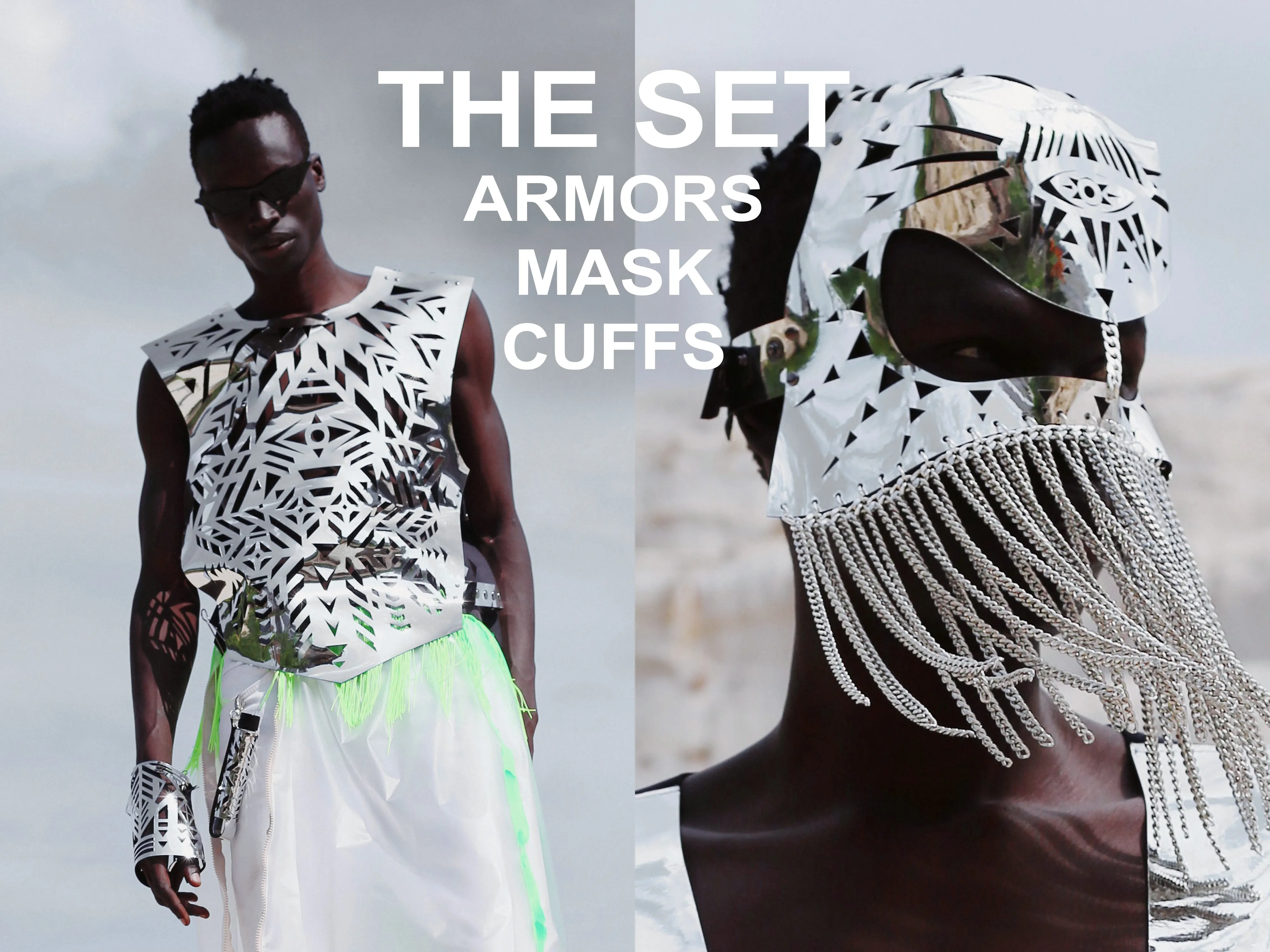 Set / Mask, Vest, Cuffs / GOLD
