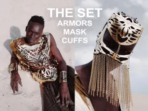 Set / Mask, Vest, Cuffs / GOLD