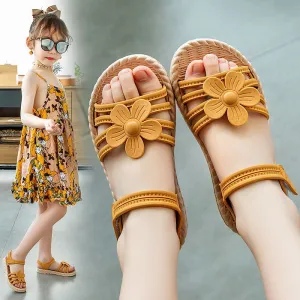 Soft Bottom Flowers Design Cute Sandals for Girls