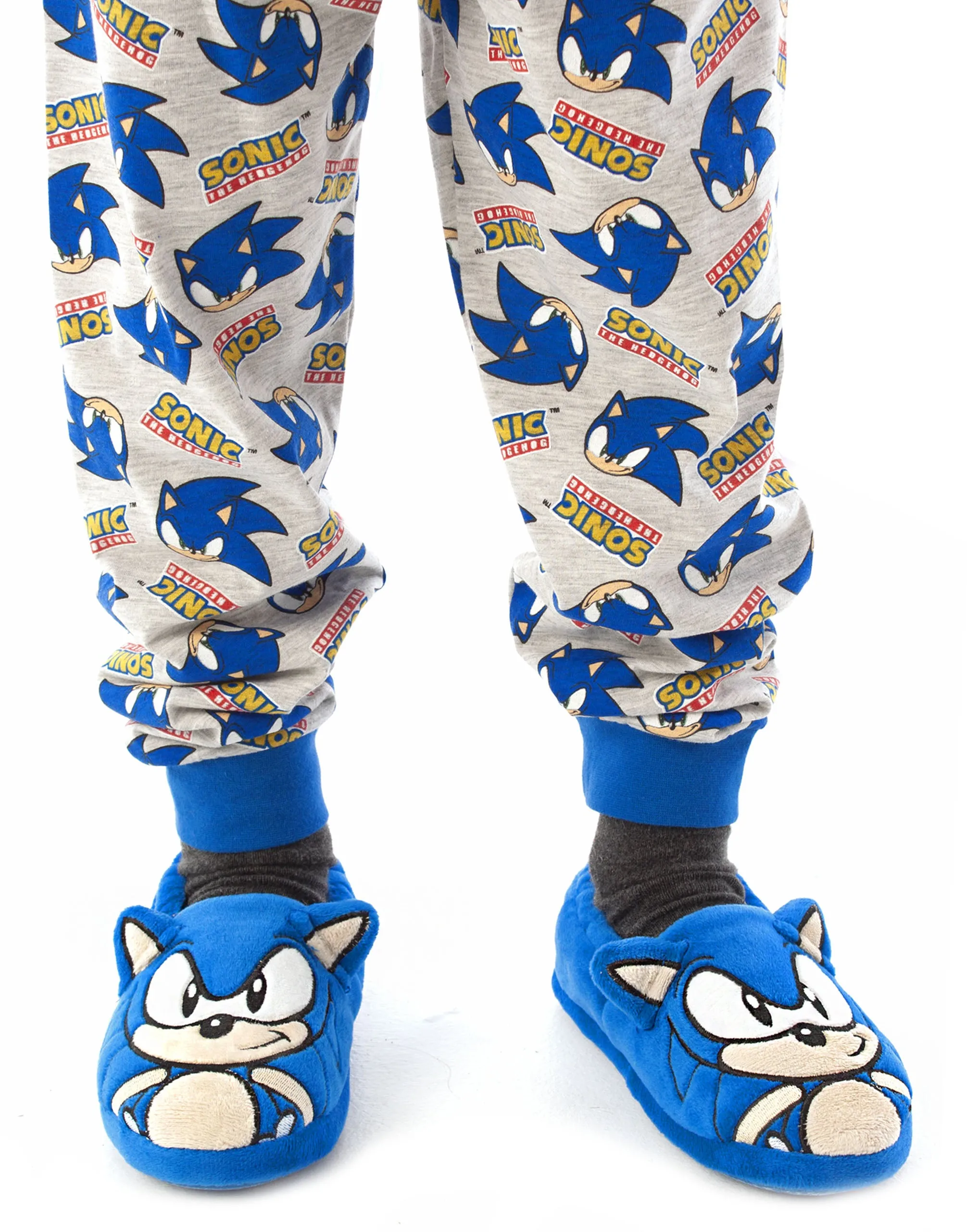 Sonic the Hedgehog Boys Blue 3D Slippers