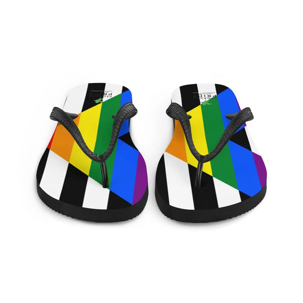 Straight Ally Pride Flag Flip-Flop Sandals