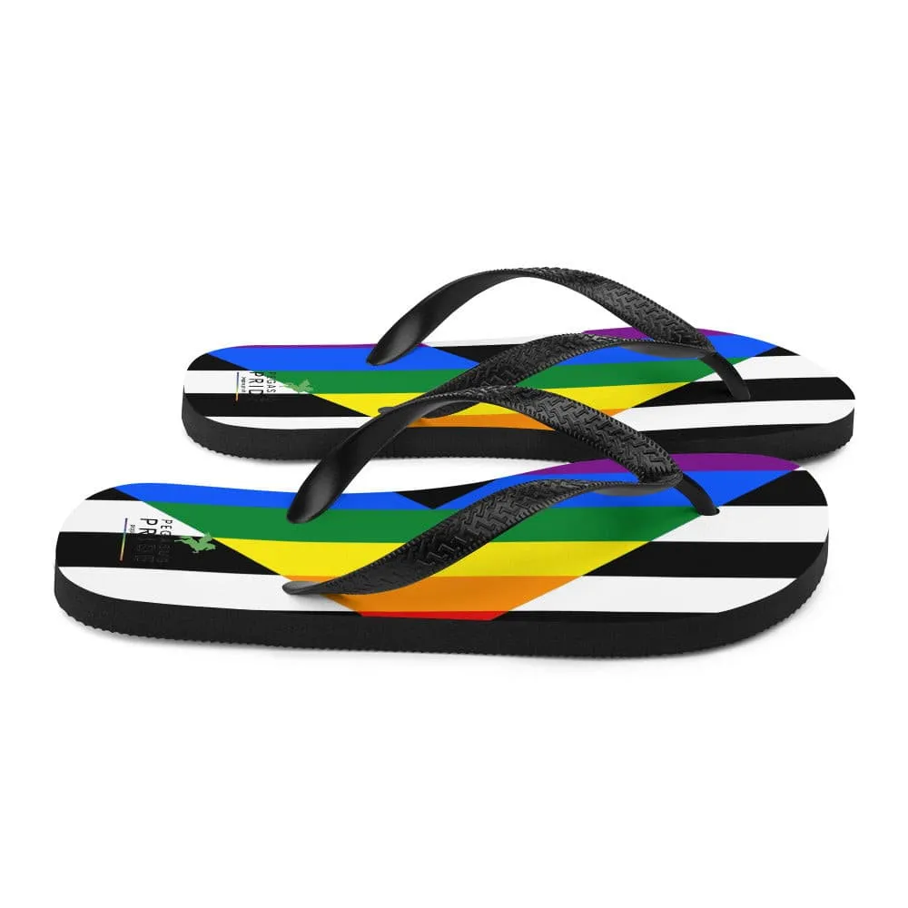 Straight Ally Pride Flag Flip-Flop Sandals
