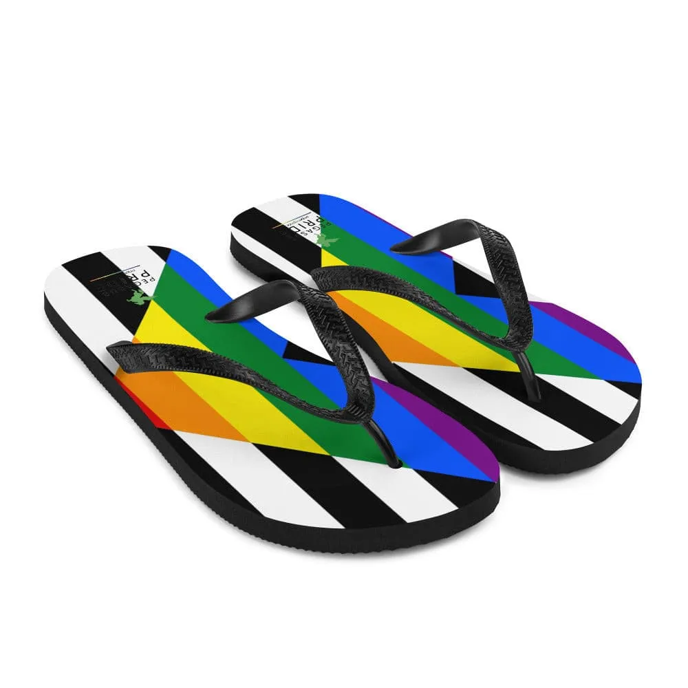 Straight Ally Pride Flag Flip-Flop Sandals