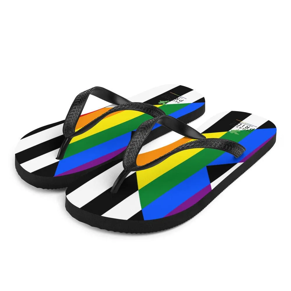 Straight Ally Pride Flag Flip-Flop Sandals