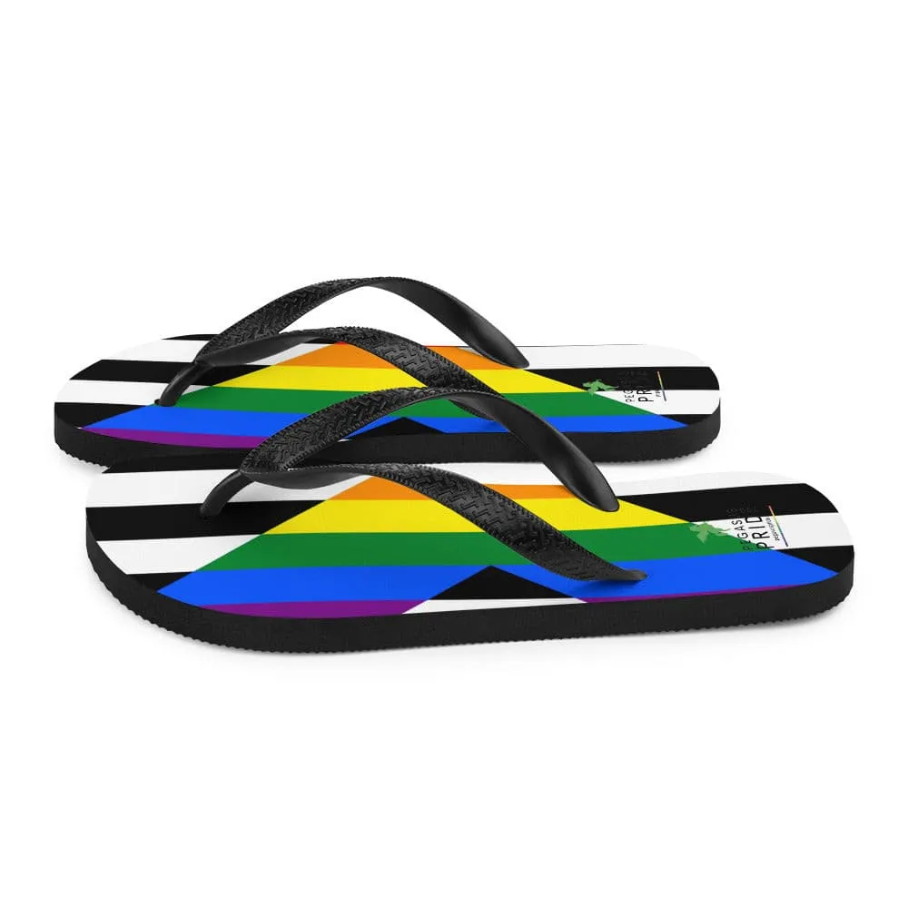 Straight Ally Pride Flag Flip-Flop Sandals