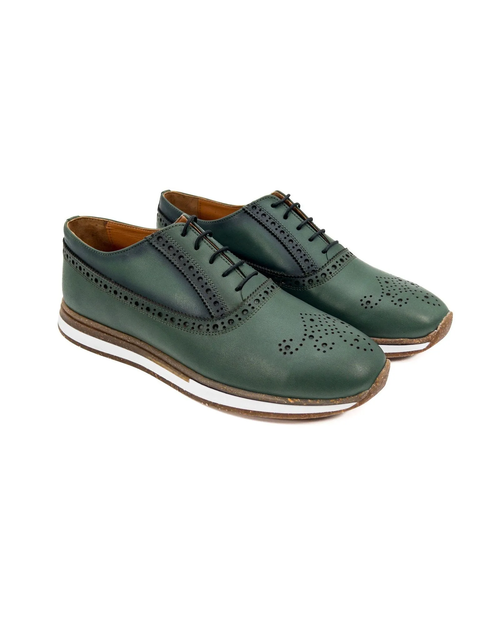 T-Presto Green Genuine Leather Classic Men's Shoes