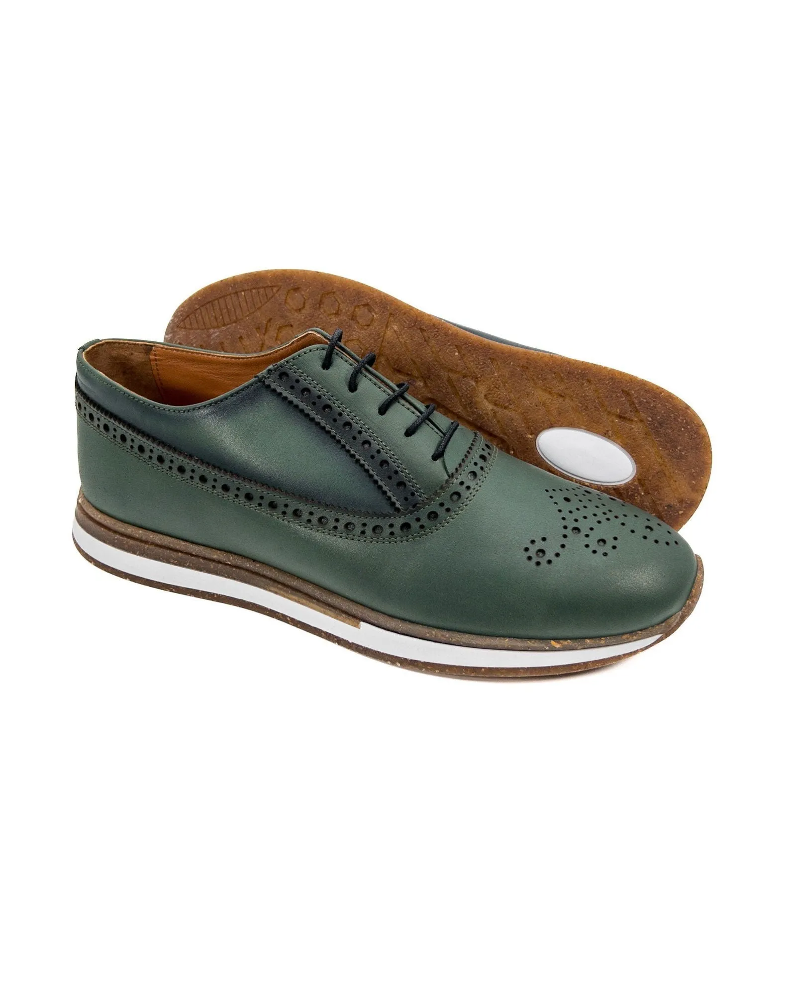 T-Presto Green Genuine Leather Classic Men's Shoes