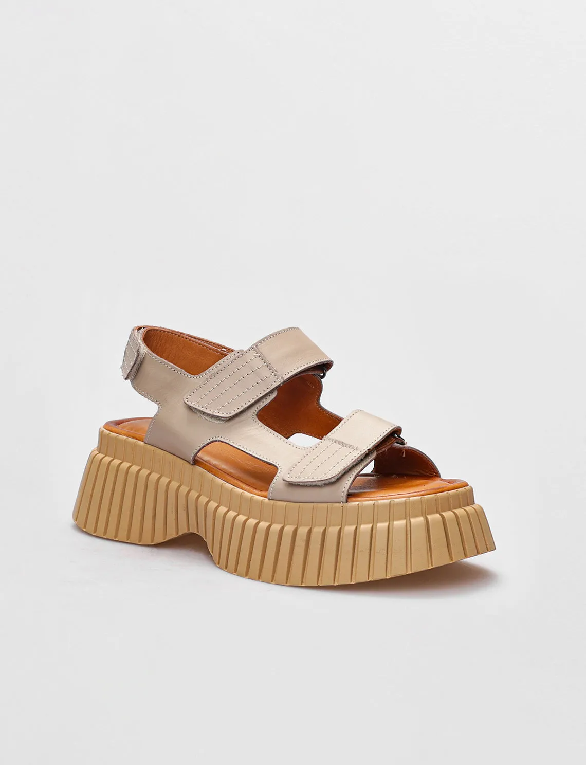 Women Mink Genuine Leather Wedge Sandals