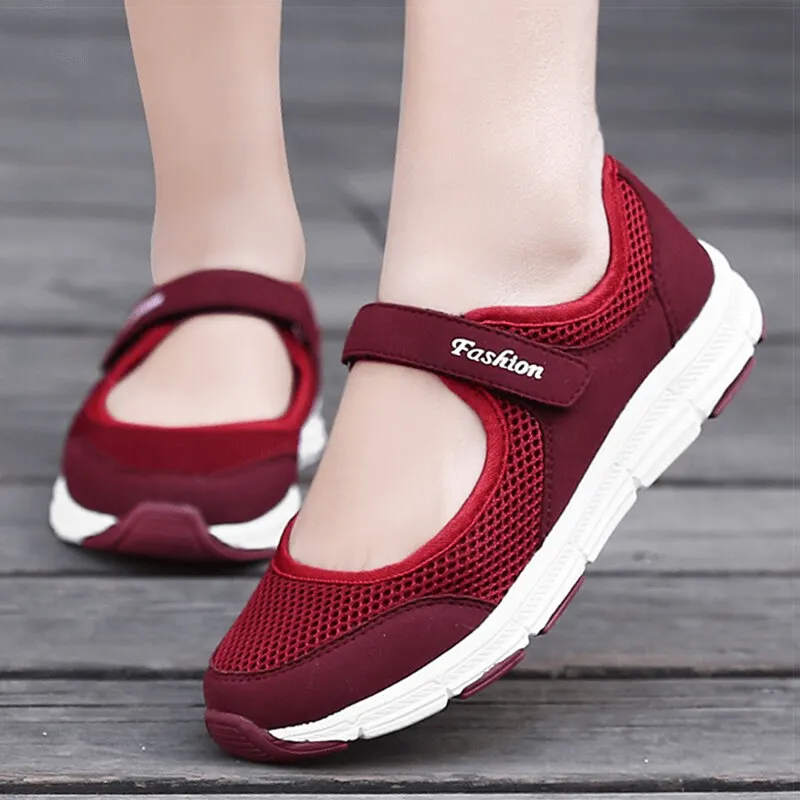 Women's Breathable Vulcanized Flat Shoes / Super Light Mesh Sneakers - SF1367